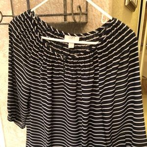 Never used. Black and white striped shirt